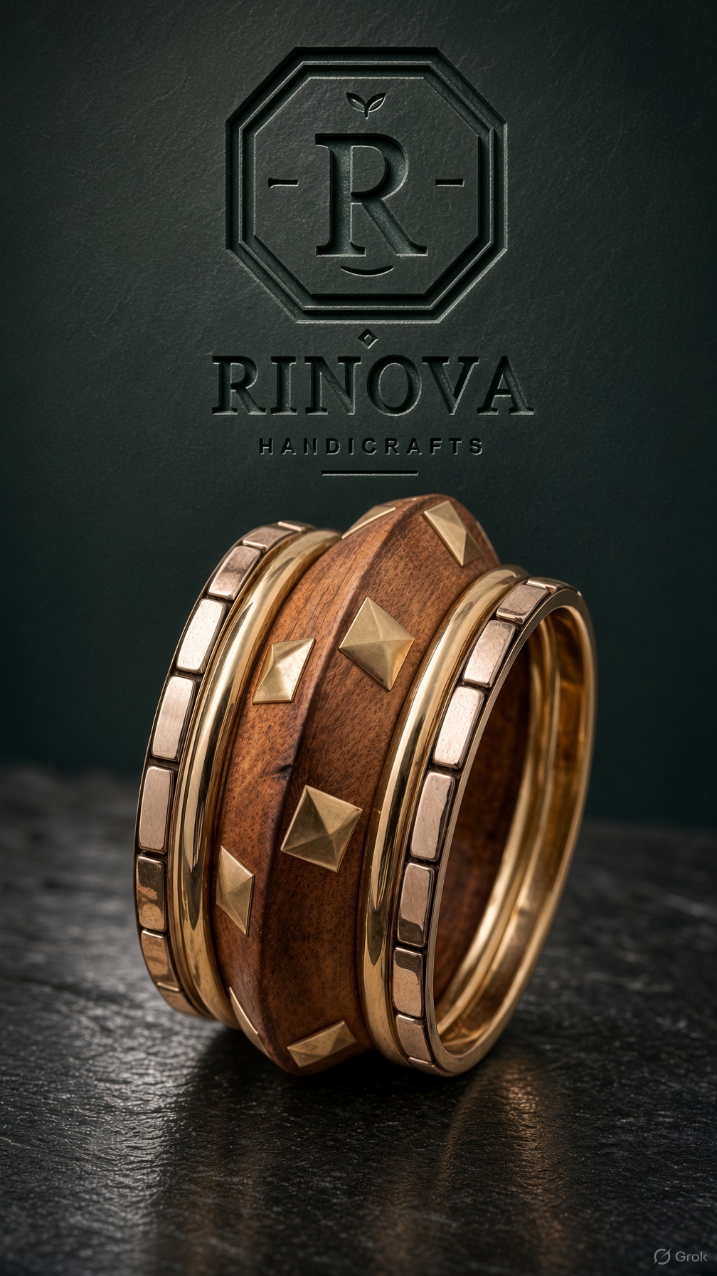 Royal Wooden & Brass Designer Bangle